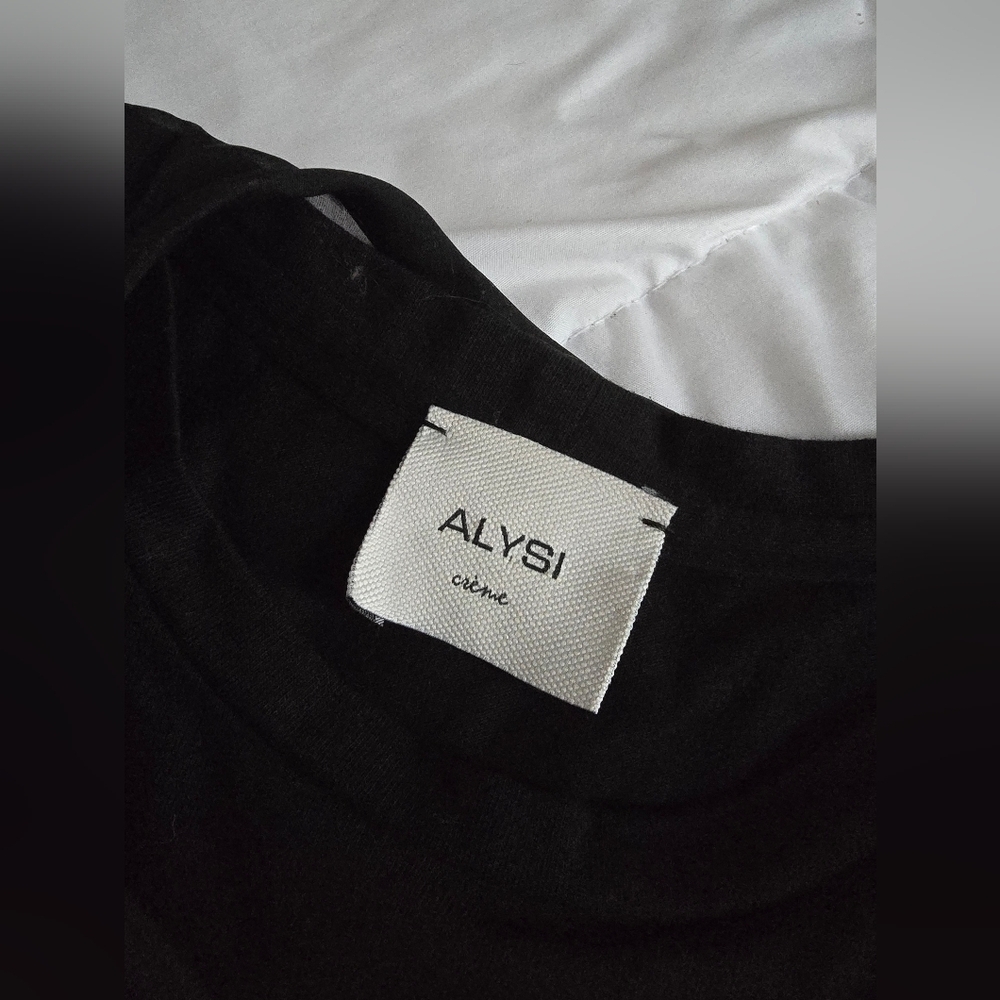 Alysi Blouse - Italian Black Silk Bow Tie Sheer Designer - Picture 6 of 10